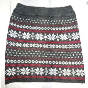 Fair Isle Snowflake Nordic Après-Ski Sweater Knit Winter Mini Skirt M